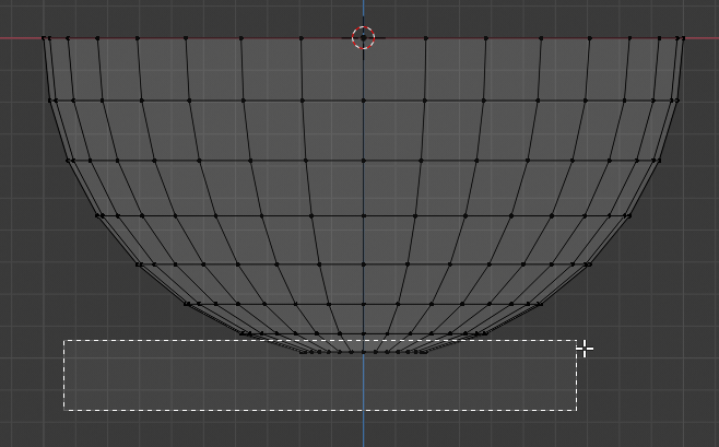 Modeling a Salad Vase - Selecting Bottom Vertices