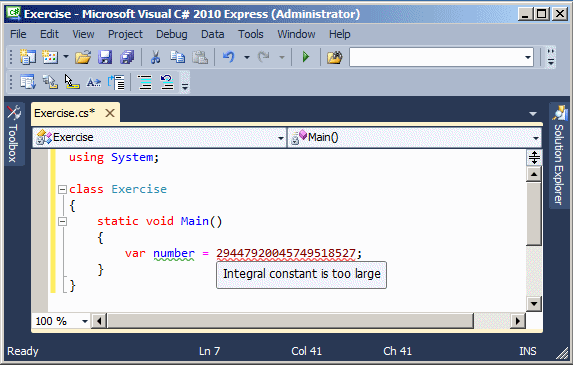 As stated previously, if you initialize the variable with a value lower than 2,147,484,647, the compiler would allocate 32 bits of memory for it. If you initialize the variable with a value between 2,147,484,647 and 9,223,372,036,854,775,807, the compiler would allocate 64 bits of memory for it. If the value is higher than 9,223,372,036,854,775,807, which is too large, the compiler would present an error