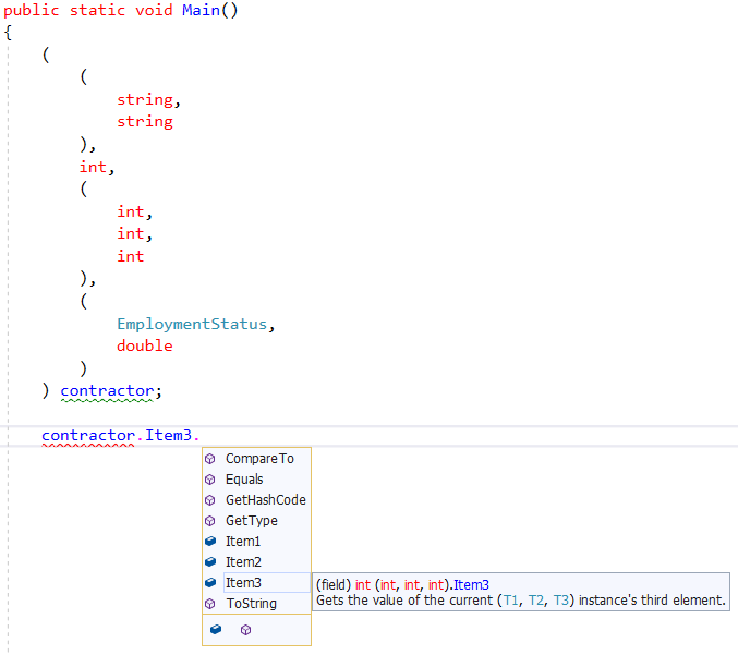 Tuples and Properties