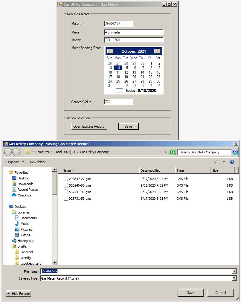 Characteristics of an Open File Dialog Box