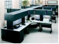 An office of cubicles