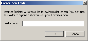 The Create New Folder dialog box