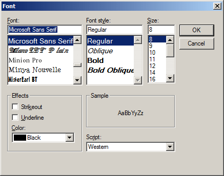 The Font Dialog Box With Styles and Color