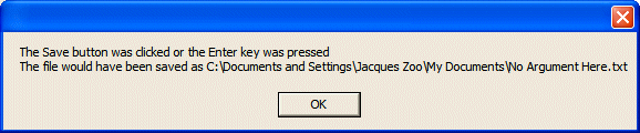 A Message Box as a result of saving a document