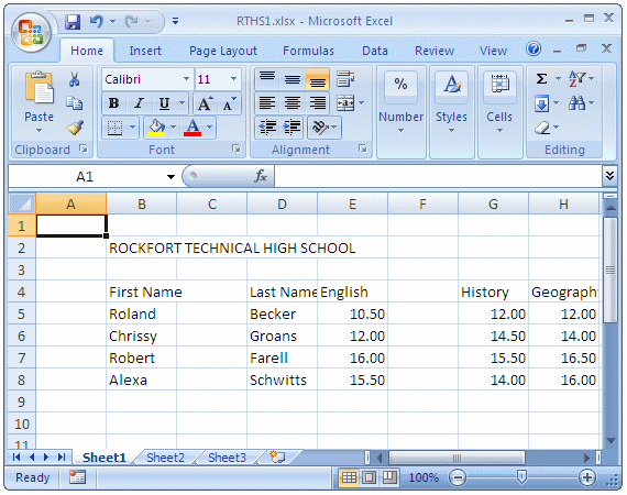 Inserting Columns