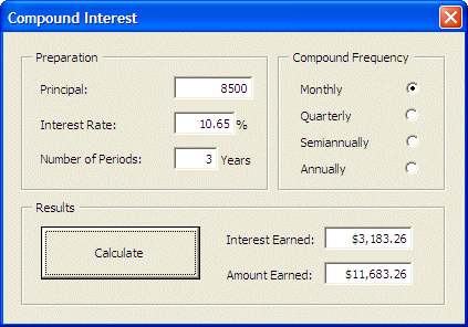 Ms Excel Examples: Compound Interest