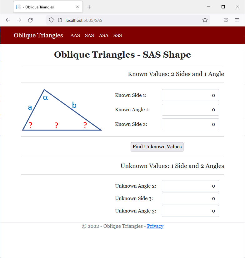 Oblique Triangles - SAS