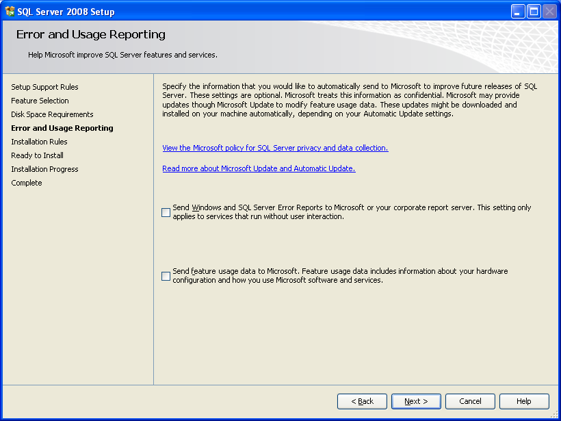 SQL Server 2008 Setup