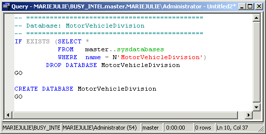 SQL Server Lessons - Lesson 3: Database Creation