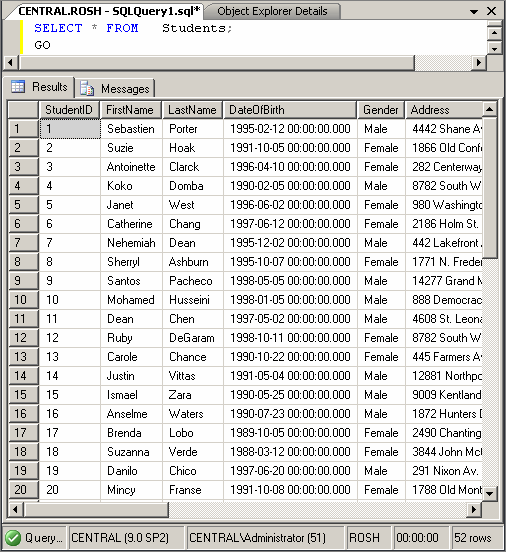 The Result of a Query