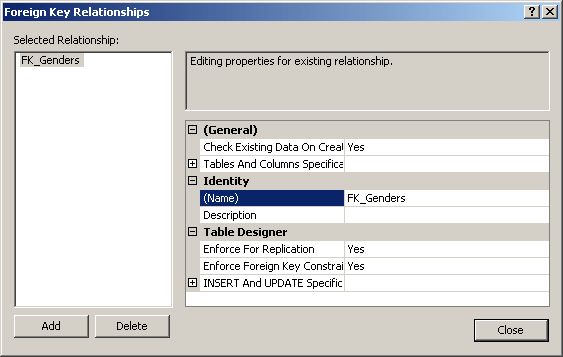 Foreign Key Relationships