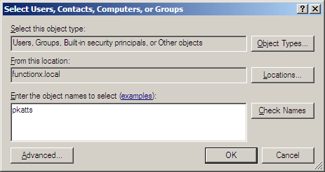 Select Users, Contacts, or Computers