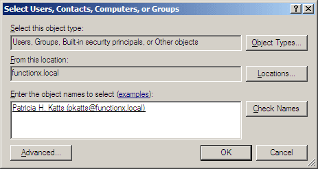 Select Users, Contacts, or Computers