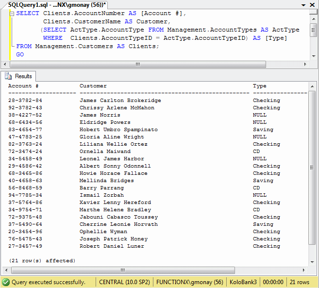 Introducing Subqueries