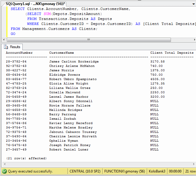 Introducing Subqueries