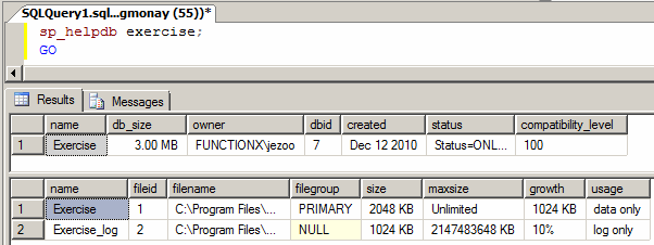 sp_helpdb Stored Procedure