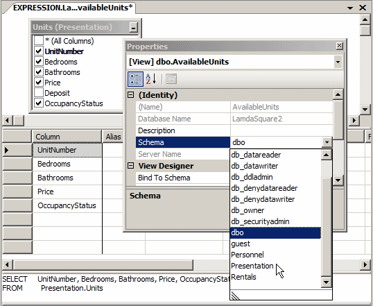 Assigning a View to a Schema