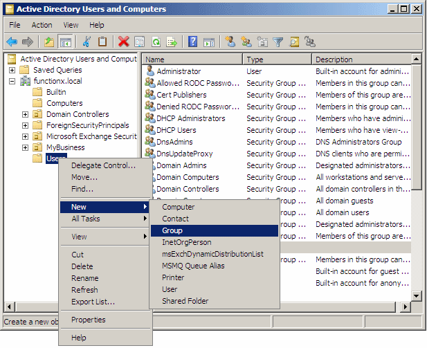 Active Directory Users and Computers