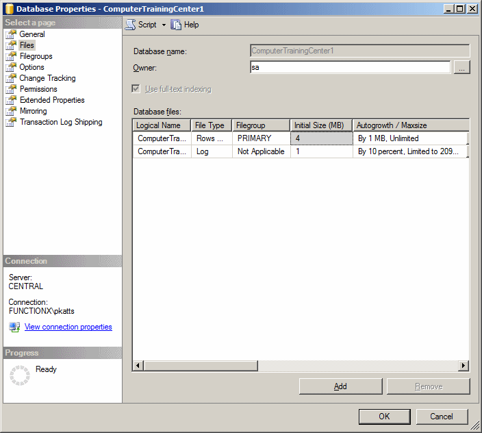 Database Properties