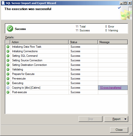 SQL Server Import and Export Wizard