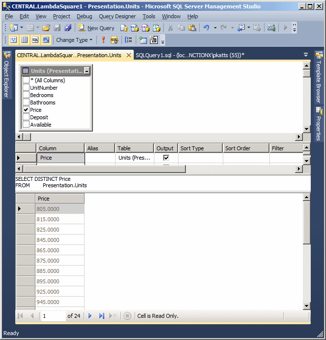 Selecting a Distinct Field