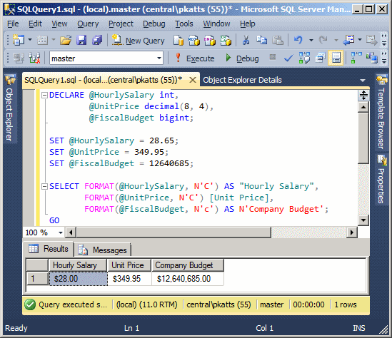 Value Formatting
