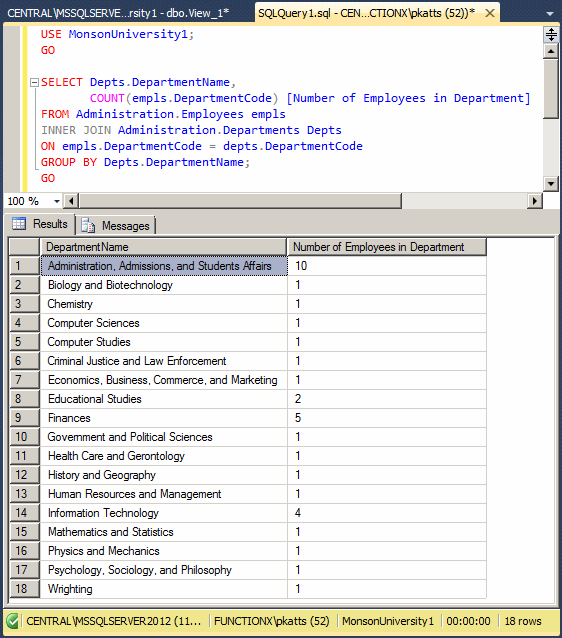 Grouping the Values of an Aggregate Query