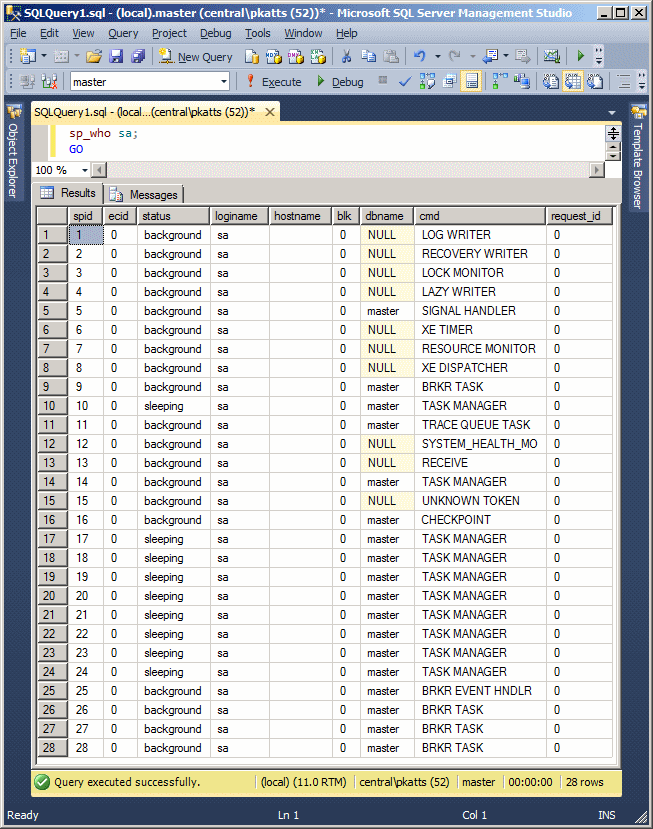 sp_who Stored Procedure