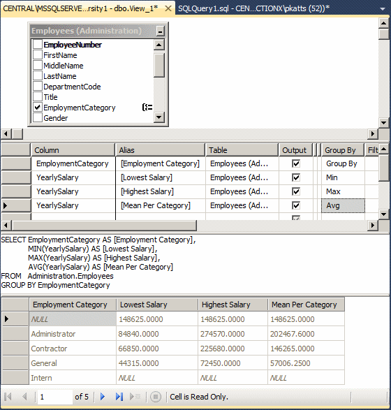 Grouping the Values of an Aggregate Query