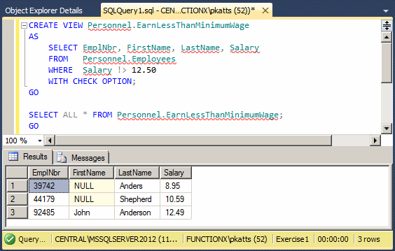 Checking the Condition on a View Before Updating