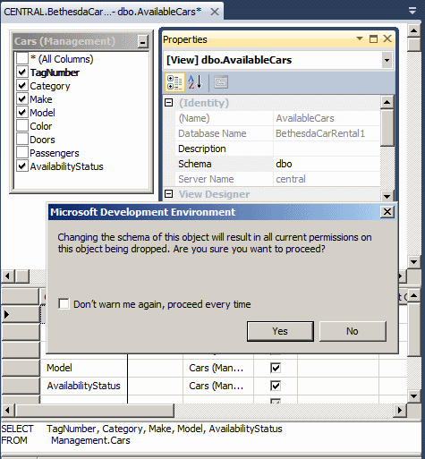 Assigning a View to a Schema