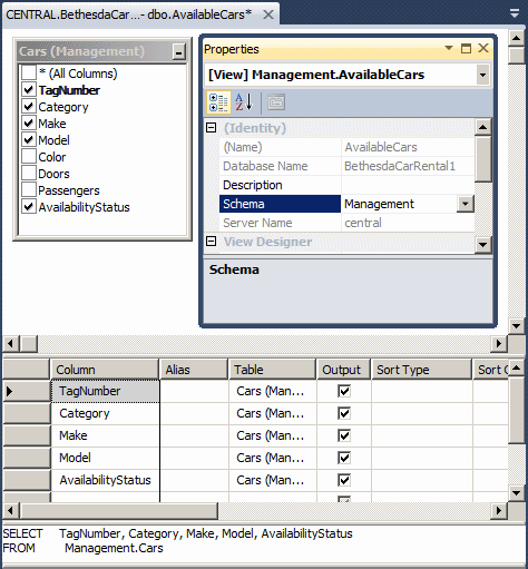 Assigning a View to a Schema