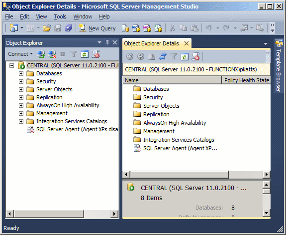 Object Explorer Details