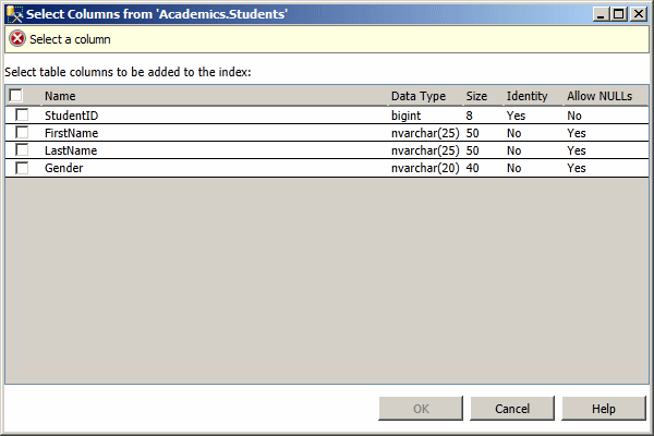Select Columns