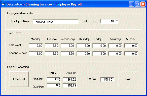 Georgetown Cleaning Services - Employee Payroll