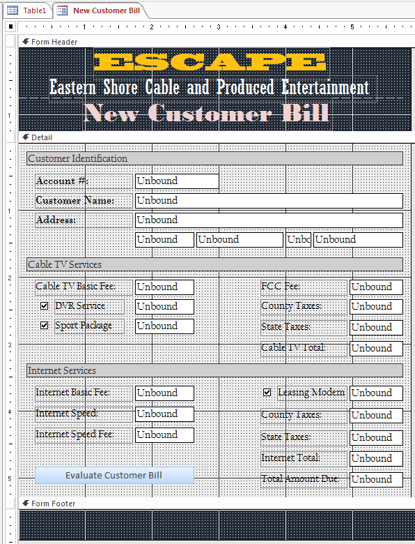 Eastern Shore Cable and Produced Entertainment - Form Design