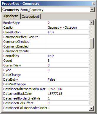 Names and Values of Properties