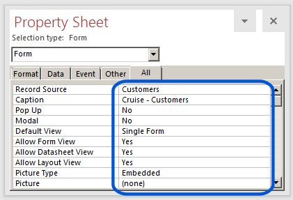 Names and Values of Properties