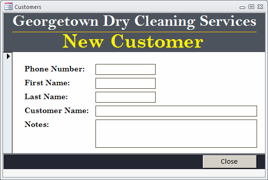 Georgetown Dry Cleaning Services: New Customer