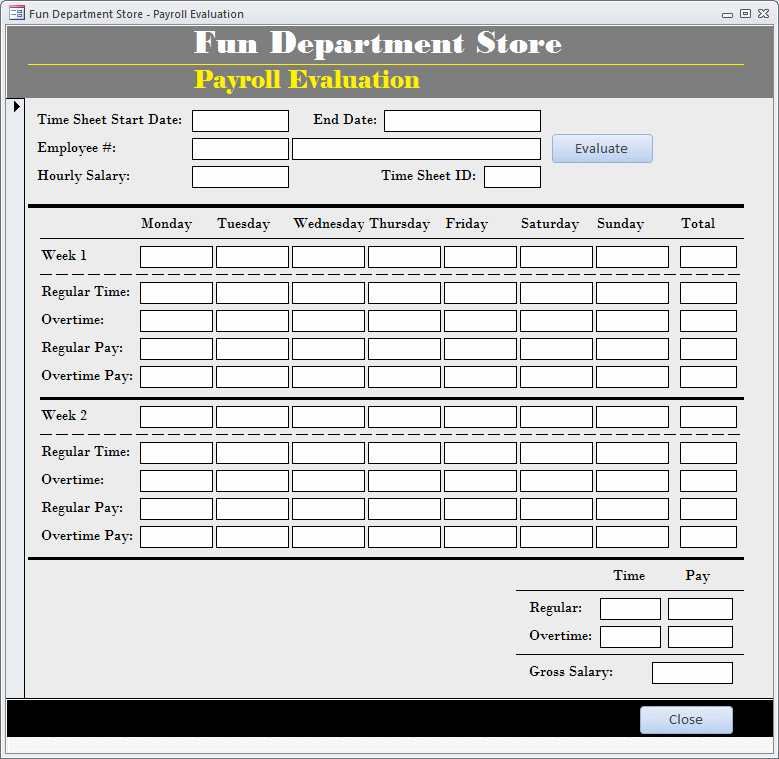 Fun Department Store - Payroll Evaluation