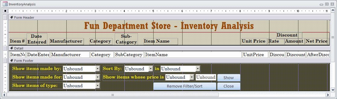 Store Items Inventory