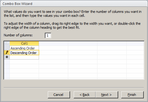 Combo Box Wizard