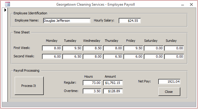 Georgetown Cleaning Services - Employee Payroll