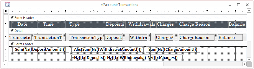 Kolo Bank - Accounts Transactions Sub-Form