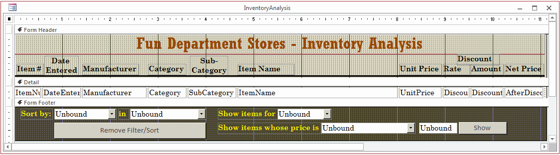 Store Items Inventory