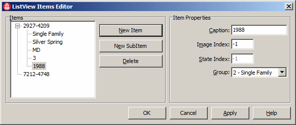 ListView Items Editor