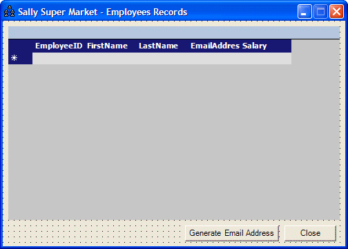 Sally Super Market - Employees Records