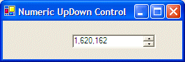 The NumericUpDown control displaying the thousands separator