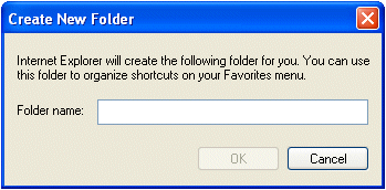 The Create New Folder dialog box