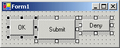 A form with some controls selected using a fake rectangle